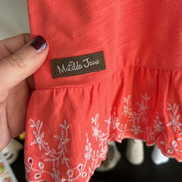 MATILDA JANE Bright Coral/White Eureka Springs Embroidered Detail Top,Sz XL,GUC. - Picture 6 of 8